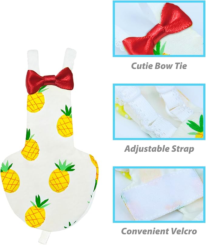 UKJENT Bird Diaper Protective Parrot Nappy - 4 Pack, Reusable Flight Suit with Waterproof Inner Layer, Washable Cute Urine Wet Suit for Cockatiel Monk Parakeet Sun Parakeet Lory(S)