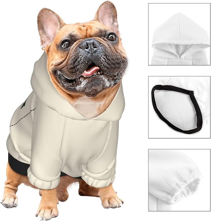 Dog Clothes, Custom Dog Hooded Sweatshirt, Personalized Pet Costume Robe Shirt with Text/Image/Club Name/Pet Shop Logo for Small Medium Large Dogs and Cats, CreamYellow, L