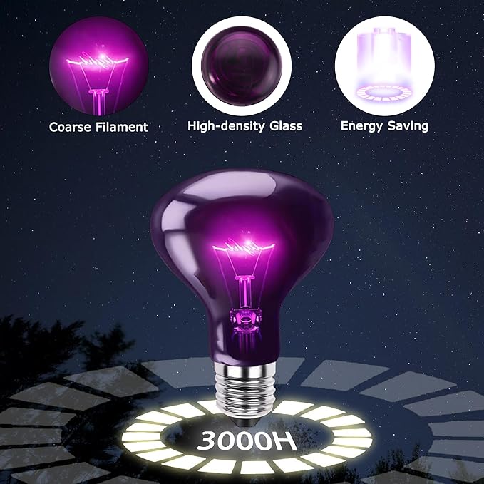 60W Reptile Night Light Bulb - Simulate Natural Moonlight for Bearded Dragons, Lizards, Snakes, and Amphibians - UVA Basking Lamp for Aquariums & Tanks, Enhance Health and Activity