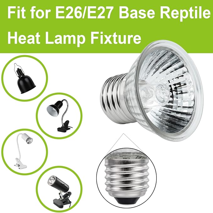 UVB UVA Reptile Light Bulb 75W Bulb for Reptiles and Amphibians Use for Turtle, Bearded Dragon, Lizard Cages Heat Lamp Replacement Bulb, Pack of 6