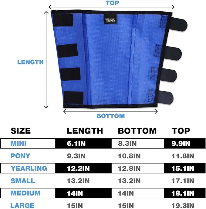 Harrison Howard Loose-Fitting Horse Fly Leggings Breathable, Tear-Resistant Fine Mesh Leg Guards Stay-on Comfortable Fly Boots (Set of 4) Blue Large