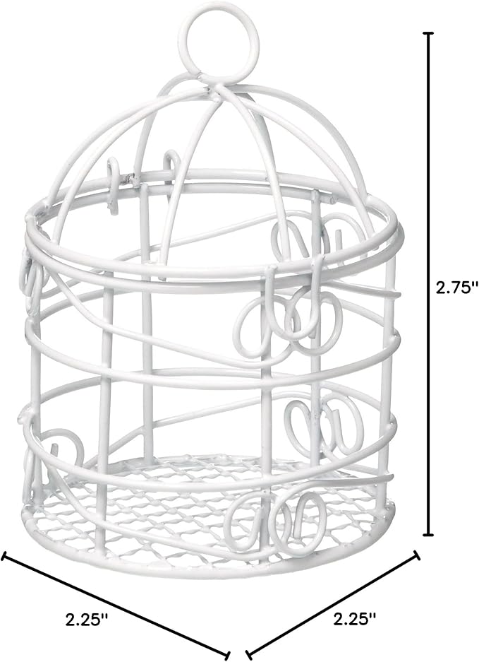 Homeford Mini Metal Wire Bird Cages, 2-3/4-inch, 12-Count - White
