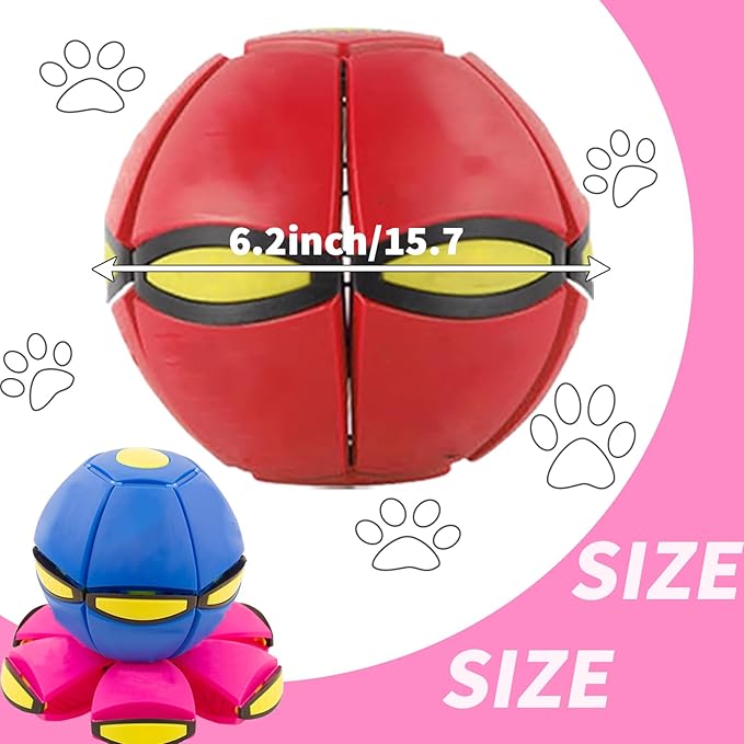 3PCS Dog Flying Disc Toy - Light Up Saucer Ball for Dogs - Outdoor Games (Red+Blue+Pink)