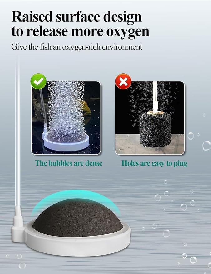 UPETTOOLS Aquarium Air Stone Fish Tank Bubbler Large Nano Air Bubble Stone Super-High Dissolved Oxygen Diffuser Makes Super Tiny Bubbles 5.2 Inch