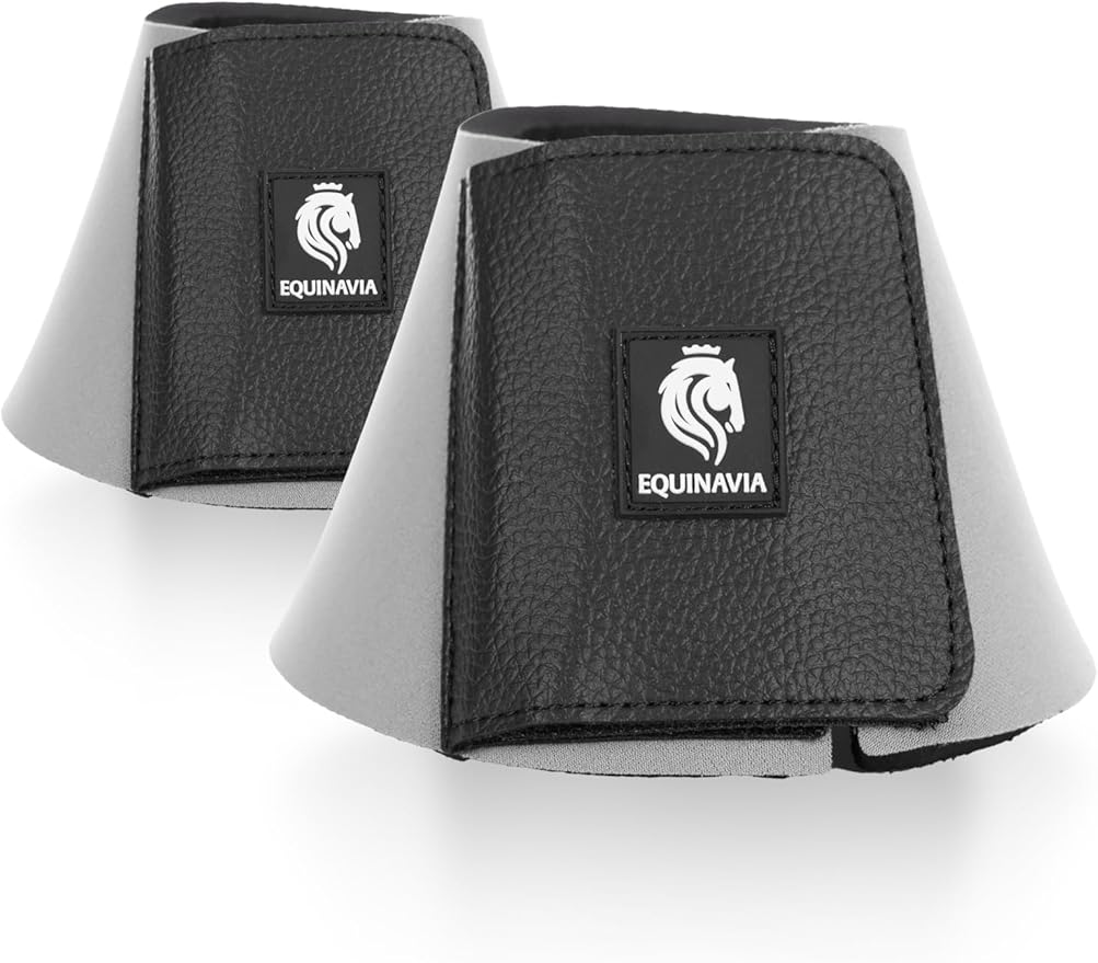 Equinavia Toki Bell Boots for Horses | Neoprene Overreach Boots - Steel Grey - XL