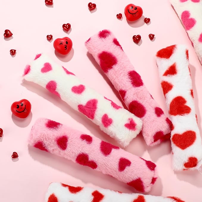 Civaner 6 Pcs Valentine's Day Cat Catnip Toys for Indoor Cat 10.6 Inch Kitten Kicker Stick Catnip Toy with Crinkle Sound Inside Interactive Soft Plush Kitten Pillow for Chew Exercise (Red White Pink)