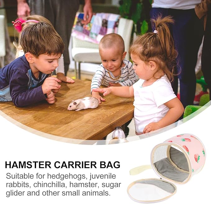 POPETPOP Guinea Pig Carrier, Portable Hamster Carrier Bag, Clear Bunny Backpack Carrier, Hamster Out Bag, Small Pet Travel Carrier for Bunny, Rat, Bird, Hedgehog