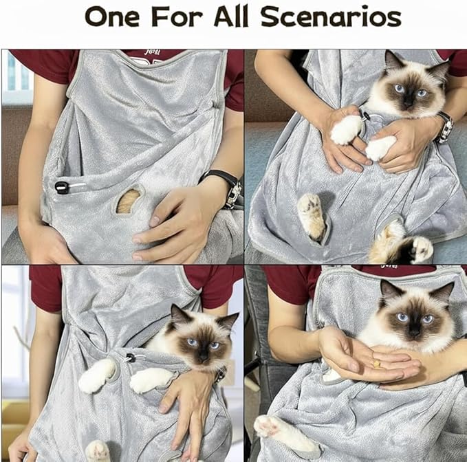 Cat Apron Carrier, Pet Sleeping Bag, Kitten Hands-Free Soft-Sided Carrier Pouch Sling for Small Sized Animals Cat Carrier Pouch Pet Sling Carrier for Small Sized Animals (A,1Pcs)
