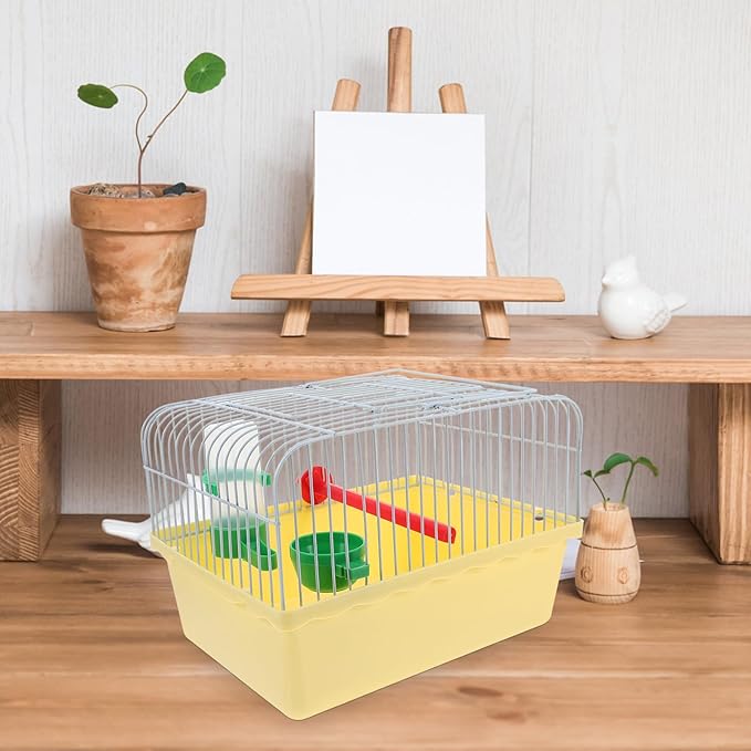 Garneck Small Bird Travel Cage: Portable Parakeet Carrier with Food and Water Box 9.2 Inch Animals Cage for Cockatiels Parrot - Easy to Carry for Short Trip, Daily Outing