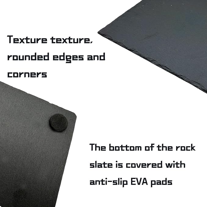 Reptile Basking Platform Turtle Rock Plate 11.8''X7.8'' Feeding Platform Food Bowl Slate Dish Bathing Rock Resting Terrace for Lizard Bearded Dragon Chameleon Gecko Snake Frog Newt