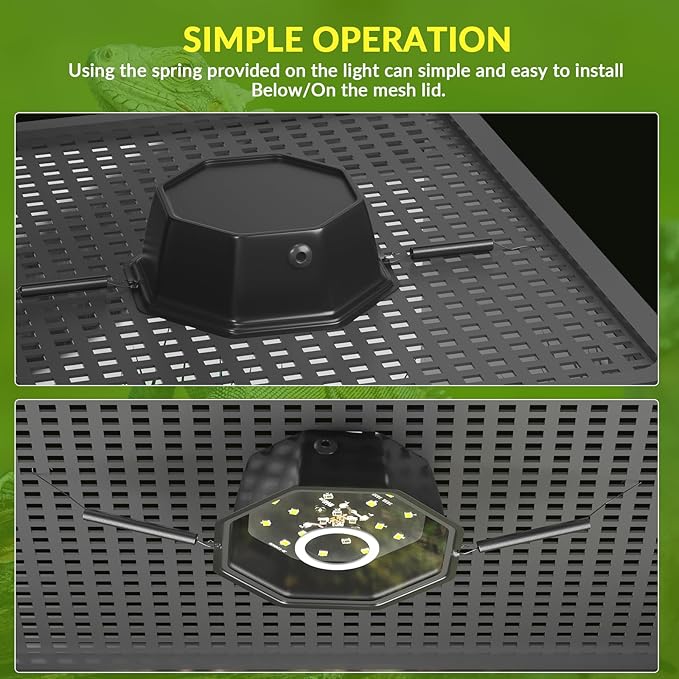 GlowUp UVA UVB Reptile Light 10W, LED UVB Light Bulb Fixture 120V with Dimming for Bearded Dragons, Turtles, Chameleons - 2 Modes UVA UVB Light Suitable for Tropical & Desert Reptiles