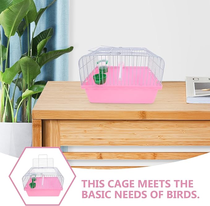 Kisangel Portable Bird Cage for Pets Spacious Travel Carrier Perch Food Box and Water Bottle for Lovebirds and Parrots for Outdoor Adventures