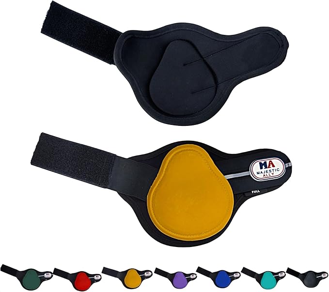 Majestic Ally Horse Leg Protection Fetlock and Tendon Boots Set, PU Shell, Neoprene Lining, Hook and Loop Closures, Multiple Colors and Sizes