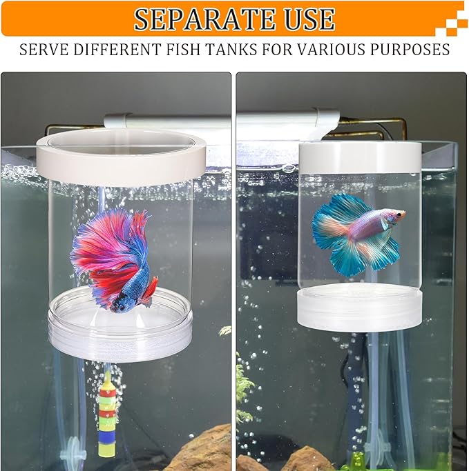 Breeder Box for Fish Tank, Aquarium Breeder Box Plastic Floating Baby Fish Separator for Aquarium Transparent Hatchery Isolation Incubator for Shrimp Betta Clownfish Guppy