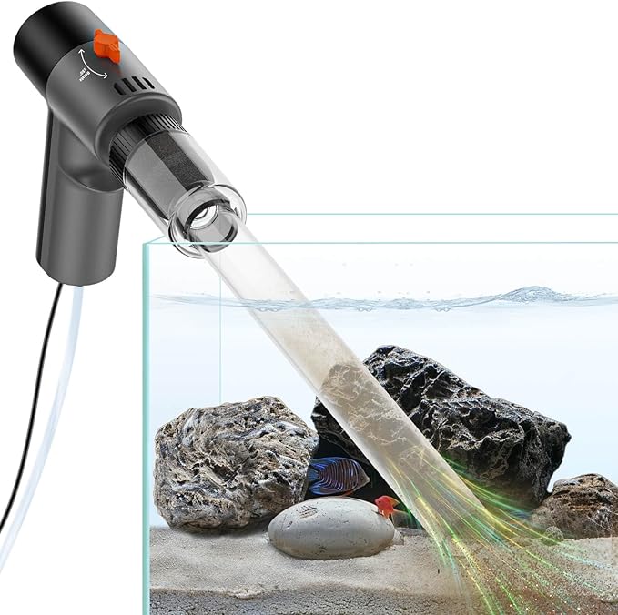 VIPASKA Electric Aquarium Gravel Cleaner Kit with High Pressure Strong Suction, 6-in-1 Multifunction Fish Tank Vacuum Cleaner and Water Changer for Aquarium, Gravel Vacuum with Sand Filter Tools