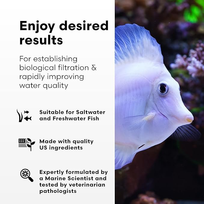 Brightwell Aquatics MicroBacter7 Complete Bioculture for Fish Tank or Aquarium - Populates Biological Filter Media for Saltwater and Freshwater Fish - Aquarium Water Treatments, 33.8 fl oz