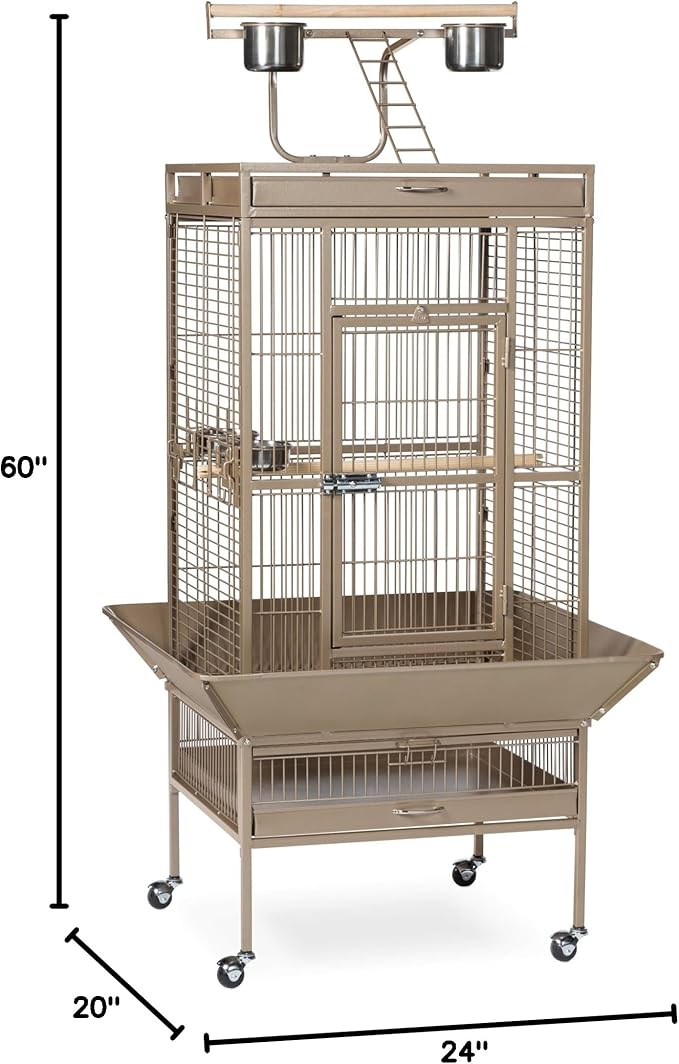 Prevue Hendryx Pet Products Wrought Iron Select Bird Cage 3152COCO Coco Brown, 24-Inch by 20-Inch by 60-Inch