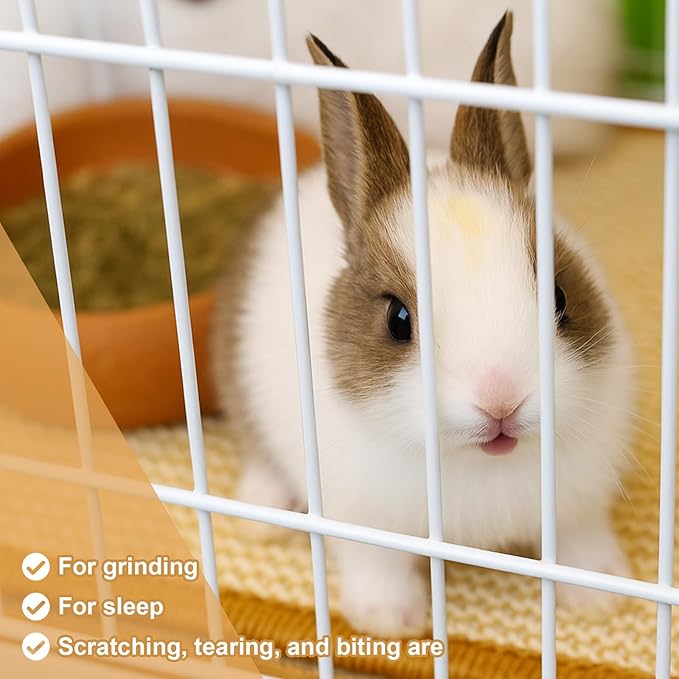 Thyle 8 Pcs Rabbit Scratching Pad Bulk 16 x 12 Inch Natural Sisal Bunny Scratch Mat Easy Replacement Claws and Teeth Care Rabbit Mats for Cat Cages Chew Toys for Bunny Pet Biting Sleeping Nesting