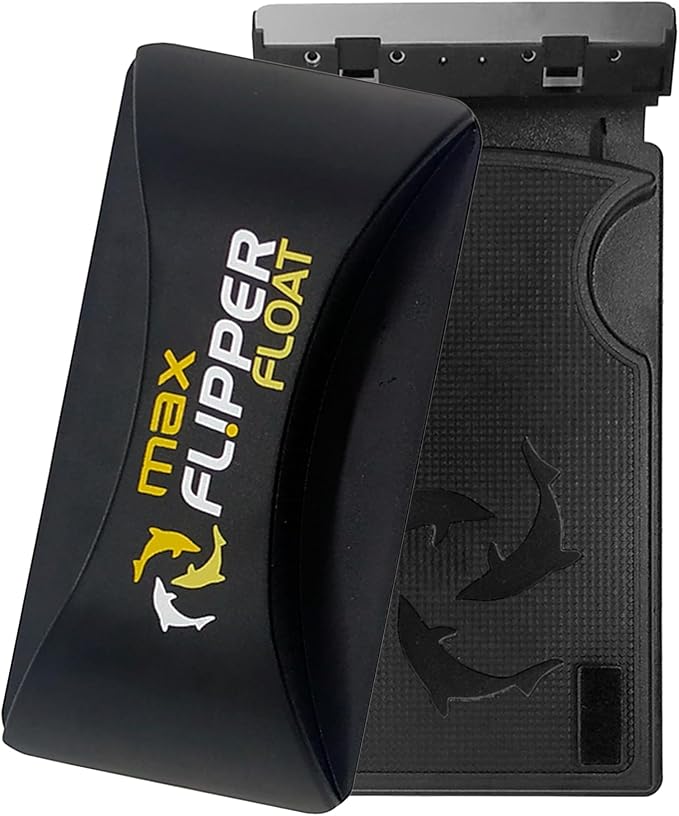 FLIPPER Max Magnetic Aquarium Cleaner – 2-in-1 Flip Scrubber and Scraper, Floating Design for Cleaning Hard-to-Reach Algae and Debris on Glass and Acrylic Tanks up to 3/4"
