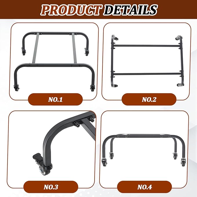 Blulu Tack Trunk Stands for Horses Durable 1" Metal Tubing Construction up to 200lbs Capacity with Wheels Moisture Prevention Metal Saddle Box Support