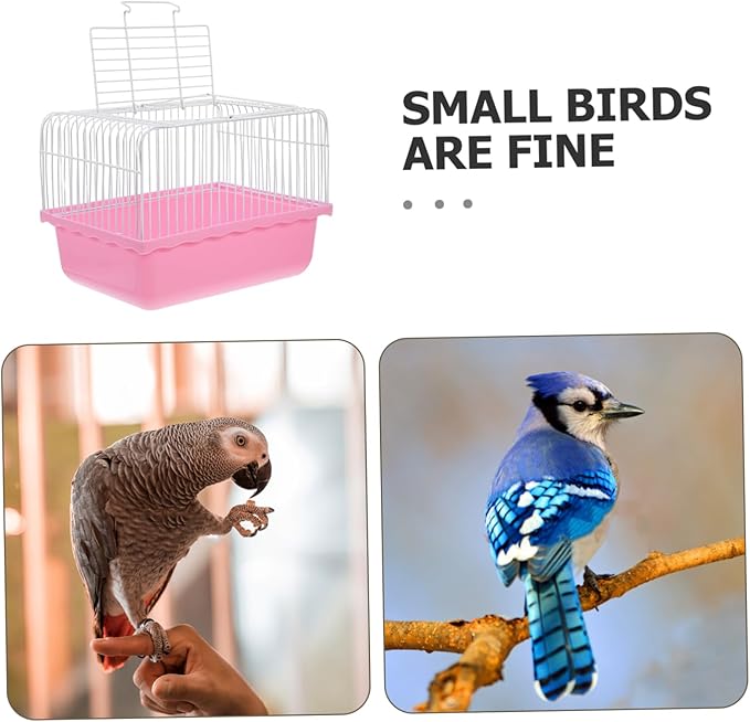 Toyvian Portable Bird Travel Cage for Lovebirds Parakeets Small Animals Lightweight Bird Carrier Comfortable Habitat for Indoor Travel Use
