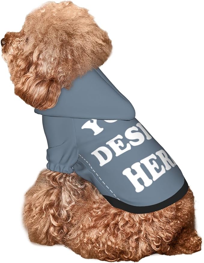 Personalized Chihuahua Dog Hoodie, Custom Pet Warm Sweatshirt Costume with Name Number Photo, Customize ID Clothes for Pupppy Kitten Dogs Cats, SlateGray, L