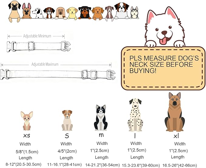 DOGWONG Valentine's Dog Collar-Hearts Print Dog Collar for Large Cute Dog Collars Spring Female Male Pet Gift Adjustable Heavy-Duty Soft Collar，S