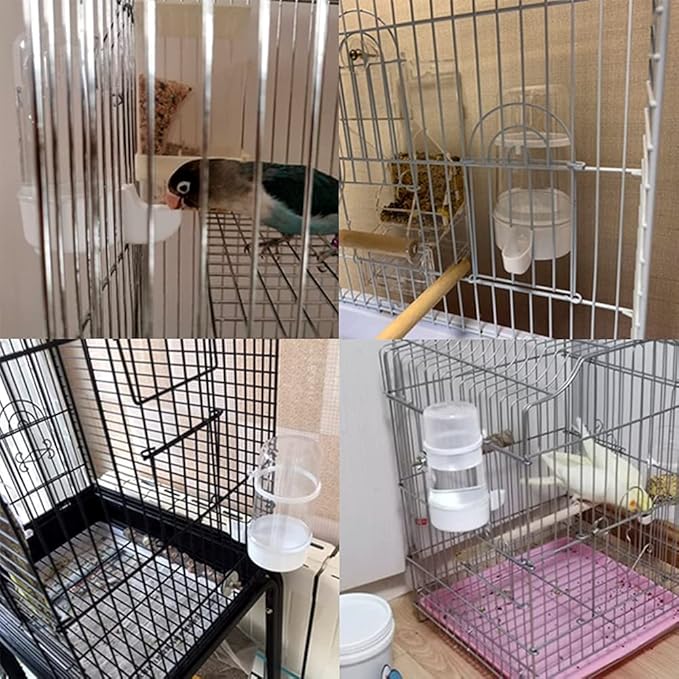 Pet Bird Water Feeder, 13.5 Oz Parrot Water Dispenser, Bird Cage Suspended Automatic Water Dispenser for Parakeet Budgie Lovebirds Cockatiel (1PCS)