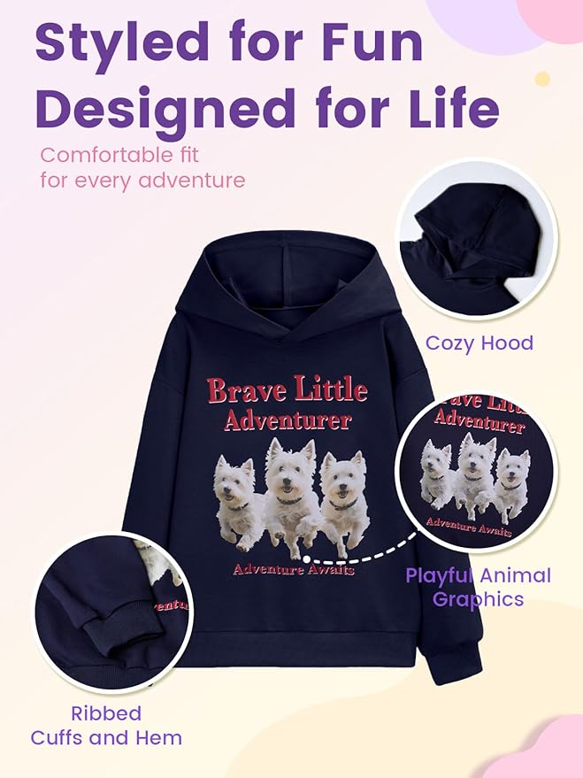 WELAKEN Sweatshirts for Girls Toddler & Kids II Little Girl's Pullover Tops Sweaters & Hoodies