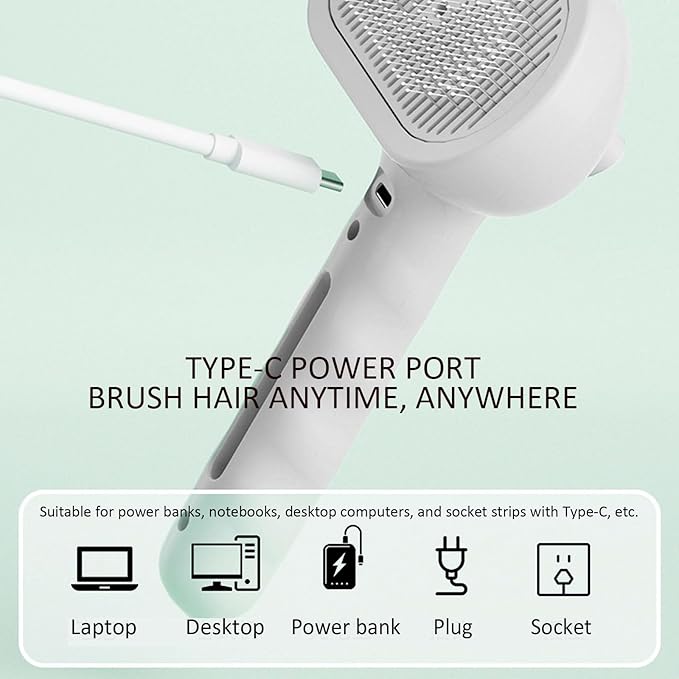 Fur Shower Brush for Dogs, 3 In 1 Self Cleaning Steamy Pet Brush, Pets Spray Hair Removal Comb - Anti-Static, Dog Grooming Tool With Steam | Skin-Friendly Design (Pink)