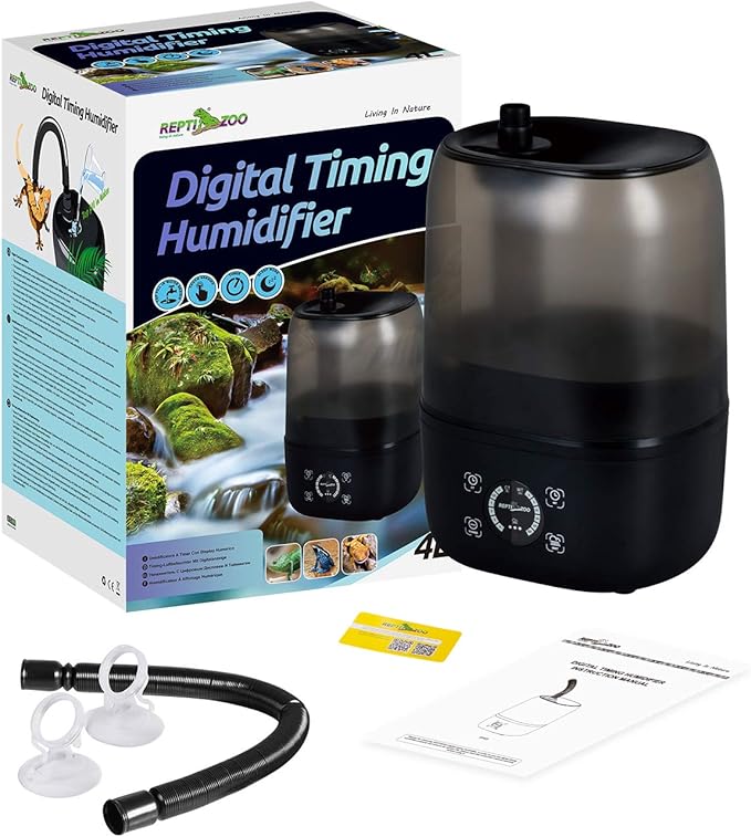 REPTI ZOO 4L Reptile Fogger Mister Tank, Terrariums Digital Tank Timing Humidifier Smart Touch Screen Adjustable Fogger for Reptiles Amphibians Herps