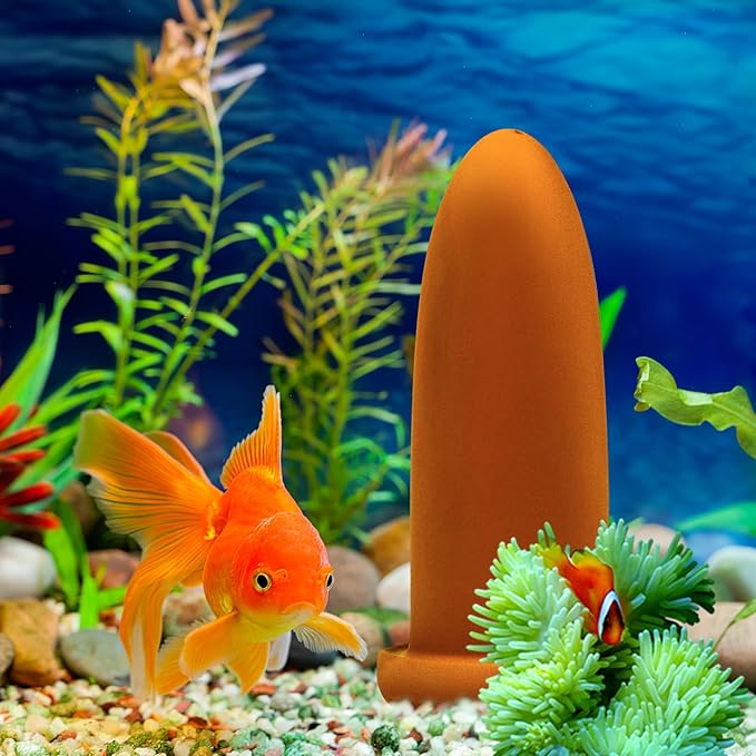 POPETPOP Pottery Clay Discus Breeding Cone: Discus Fish Breeding Cone - Hide Away Caves with Stainless Steel Mesh Cover for Aquarium Landscape Decoration