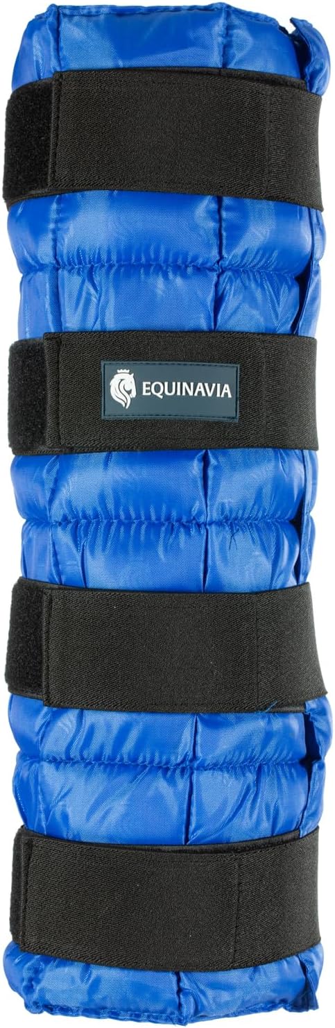 Equinavia Cool Relief Therapy Ice Boots Leg Wraps Pair for Horses, Gel Pack with Adjustable Straps | 16.5" x 15.5" with Storage Bag - Royal Blue - Pair - One Size