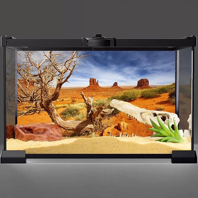 AWERT 30x18 inches Reptile Habitat Background Orange Desert Terrarium Background Polyester Background