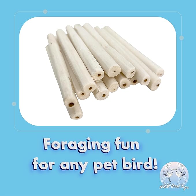 5510 Pk8 Small Sola Logs - Handcut Skinny Stick Bird Foot Toys, Made from air Dried Piece of Natural sola Wood, Lightweight, Versatile, Break Apart by Hand, Great Fun for Small and med Size pet Birds