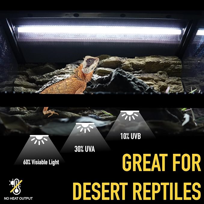 T5 UVB Reptile Light Tube, UVB10.0 24W T5 Lamp Tube for Reptiles, Bearded Dragon UVB Light, Terrarium Liner Bulb Bar for Lizard,Length 22'' (T5 UVB Tube, 24Watt)