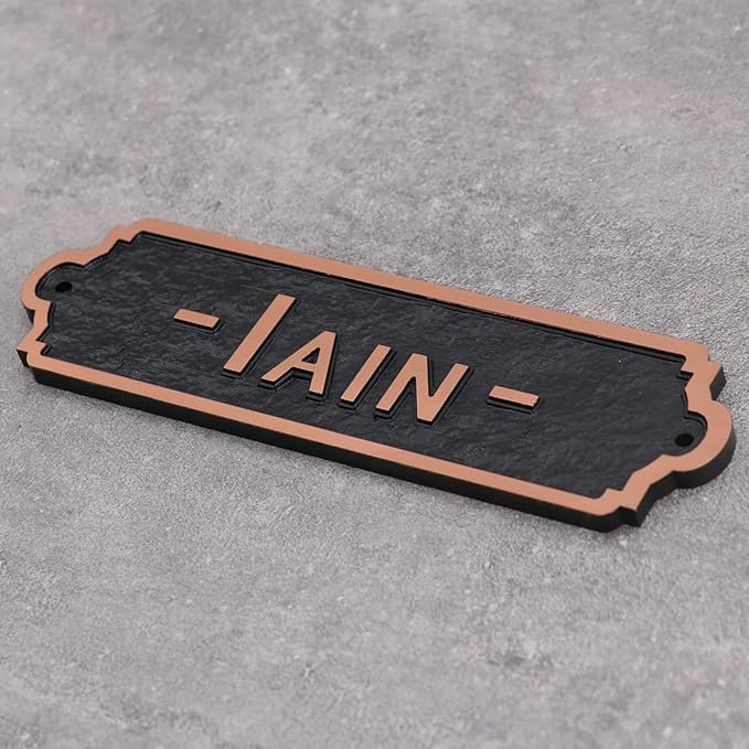 Acrylic Horse Stall Name Plate, 2.4" x 8" Personalized Stall Signs, UV Protected, Custom Pet Name Sign, All Weather Adhesive, Mounting (Antique Copper, Style 4)