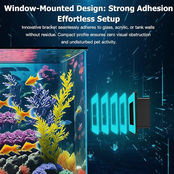 Aquarium Camera, 2K HD for Fish Tank & Reptile Terrarium, 140° Wide-Angle with Anti-Glare, Night Vision, WiFi Pet Camera with AI Motion Detection, 2-Way Audio, 24/7 Cloud/SD Recording