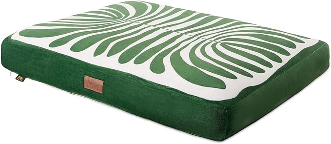 TOWN & COUNTRY LUXE CuddleTown Matisse Everwash® Pillow Pet Bed, Water Repellent Floor Pillow, Machine Washable Cover, Soft & Calming, Green, Small 28"x22"x4"