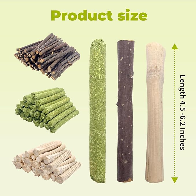 Alfalfa Sticks 250g Natural Molar Wood Treats Toys for Small Animals, Rabbits, Guinea Pig, Bunny, Hamster, Rat, Chinchillas