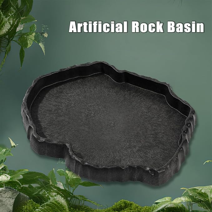 Reptile Water Dish, Reptile Feeding Dish Corner Bowl Breadworm Feeding Food Bowl, Terrarium Decor Bowls for Bearded Dragon Lizard Frog Leopard Gecko Tortoise Hermit Crab Chameleon (Middle)