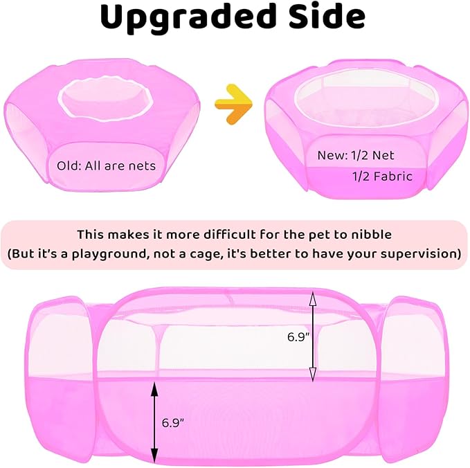 Amakunft Small Animal Pop-Up Playpen with Mesh Cover, 47'' x 23.6'' x 15'' Chicken Brooder Box, Play Pen Indoor Outdoor for Guinea Pigs, Bunny, Rabbits, Kittens
