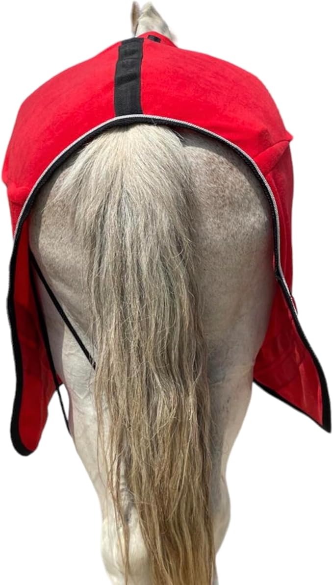 Majestic Ally Anti Pill Fleece Horse Blanket/Sheet with Silver Braided Rope (Red, 80)