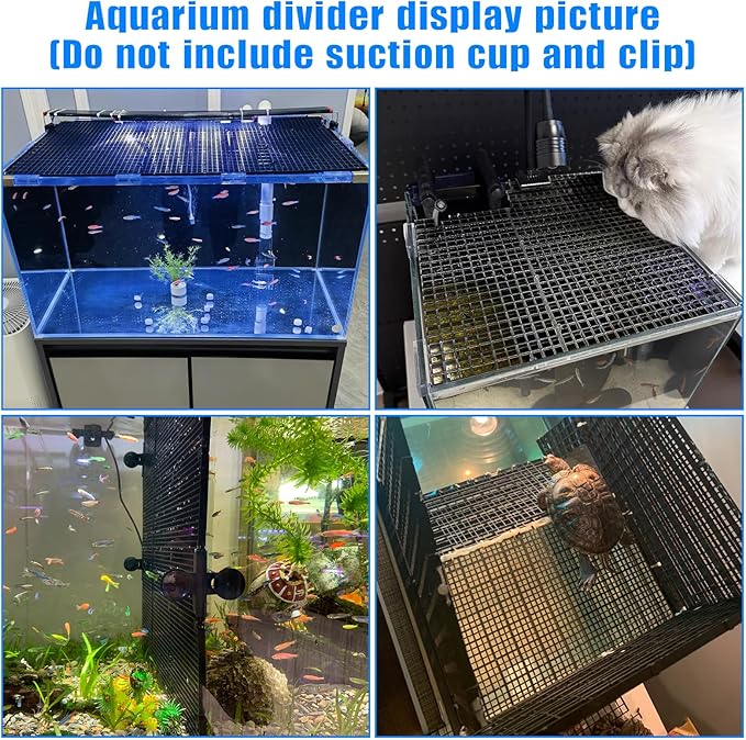 Plastic Egg Crate Grip Panel Fish Tank Divider Aquarium Divider Filter Bottom Fish Tank Isolation Board Egg Crate Tray (Black, 12pcs 11.8X5.9 Inch with 0.15 Inch Hole)