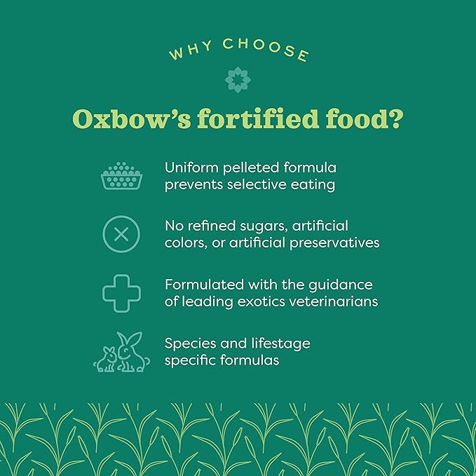 Oxbow Essentials Rabbit Food, Adult, Made with Oxbow Timothy Hay for Rabbit, Pet Pellets with Vitamins & Minerals, Small Animal Pet Products, Bunny Food, Made in USA, High Fiber, 25 lb. bulk bag