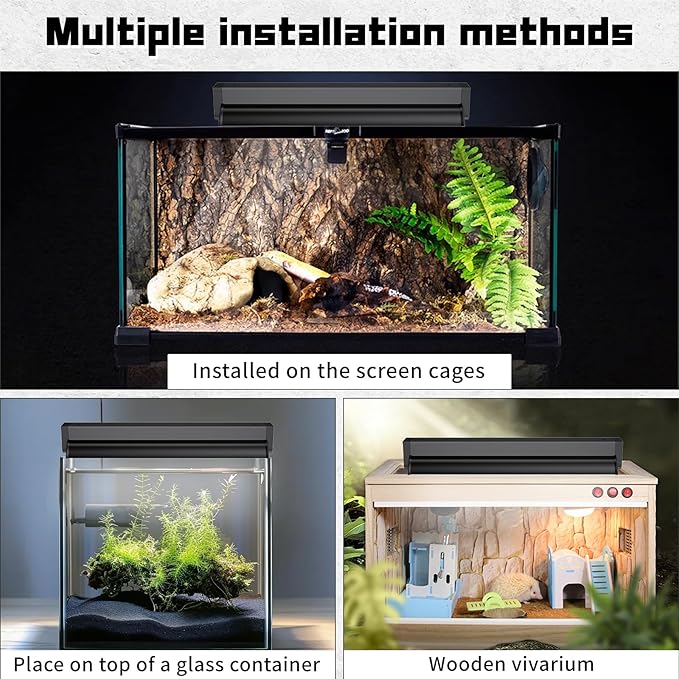 T5 UVB Reptile Lighting Fixture, UVB Light for Reptiles, 8W 10.0 UVB Lighting Combo Kit for Desert & Tropical Reptiles (Lizard, Bearded Dragon, Tortoise), 12INCH