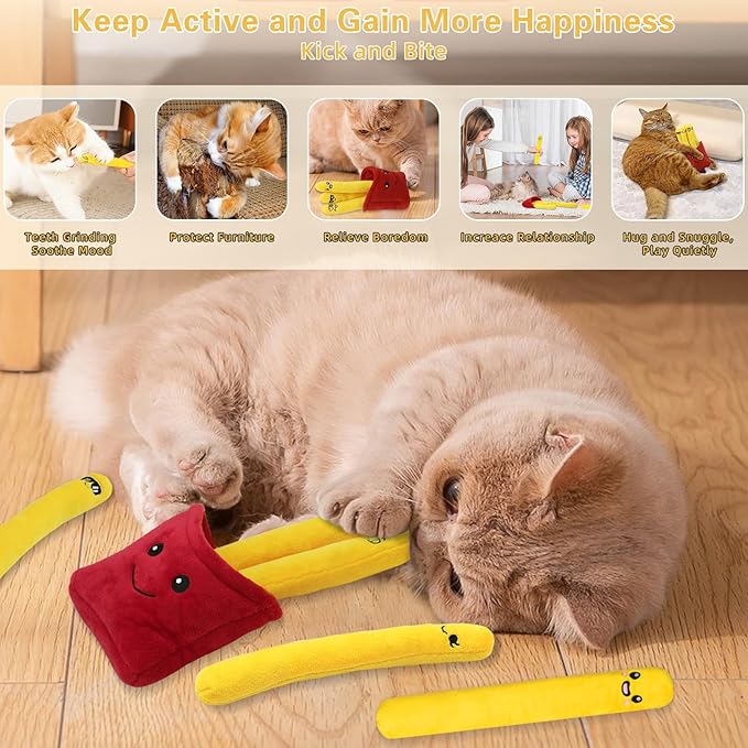 6 Pack Catnip Toys for Cats, Funny Cat Kicker Toys Filled with Organic Catnip, Interactive Kitten Teething Chew for Indoor Kitty Birthday