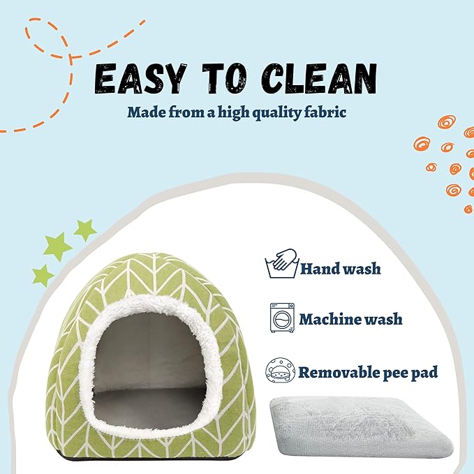 2 Pack Guinea Pig Hideout Bed Dwarf Rabbit House Cave Accessories Cozy Hide-Out for Little Bunny Hedgehog Ferret Chinchilla&Other Small Animals