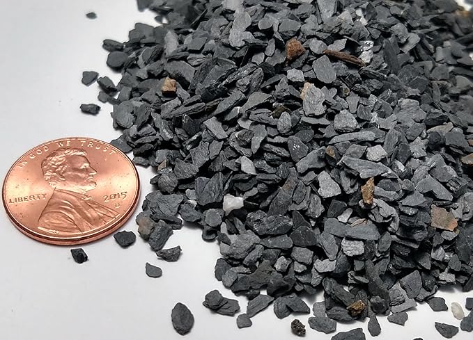 Small World Slate & Stone Aquarium Gravel - Natural Coarse Sand Substrate for Aquascaping Planted, Freshwater and Saltwater Tanks - Gravel Size Approx. 1/32" to 1/8" (6 lbs)