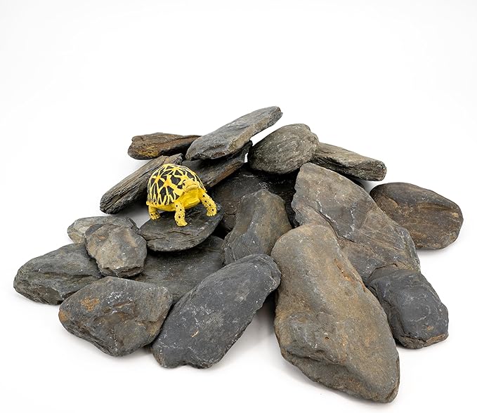Aquarium Stone Stream Turtle Platform Natural Slate 3-8 inches basking Rock for Aquarium Decoration Turtle Tanks and Amphibian & Reptile Terrariums-10lb